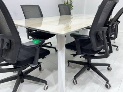 ATOM OFİS-MERMER DEMİR AYAKLI TOPLANTI MASASI KAMPANYALI FİYAT (2 YIL GARANTİ) - 4